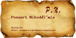 Possert Nikodémia névjegykártya